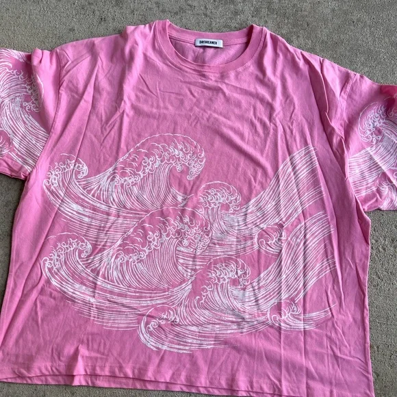 Daydreamer free people exploded waves graphic tee one size pink - Picture 2 of 4